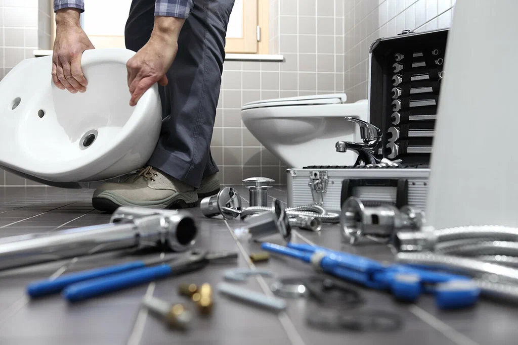Plumbing tools prepared for a bathroom repair in Golden